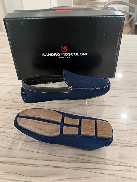 Sandro Moscoloni Men\'s Navy Canvas Slip-On Loafers main image 4